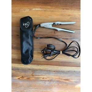Ion‎ Titanium Platinum Travel Flat Iron Hair Straightener Silver with Pouch